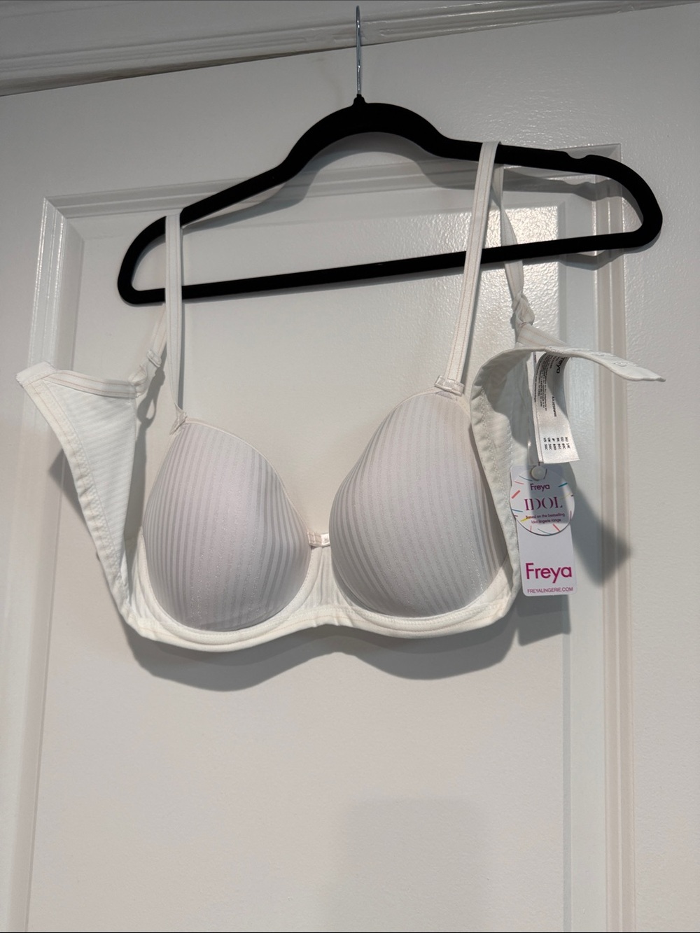 Freya White Ribbed Padded Underwire Bra